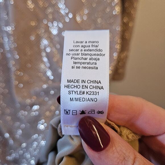 Wow Couture Gold Label Embellished Mini Dress Size M Bodycon Cocktail Party - Picture 6 of 9